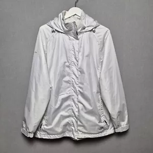 Trespass Waterproof Jacket Womens Size 16 White Windproof Hooded Hiking - Picture 1 of 9