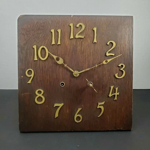 Antique Arts & Crafts Mission Clock Restoration Oak Wood 8 Day Chiming Nat'l ? Cover