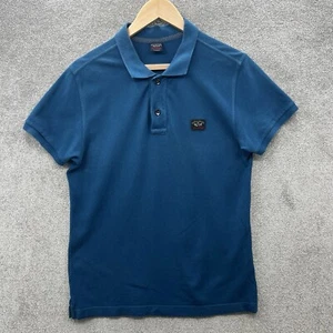 Paul & Shark Yachting Poloshirt Herren Large Blau Kurzarm Logo Metallknopf - Bild 1 von 12