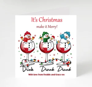 Personalised Funny Christmas Card, Adults Christmas cards pack of 7 - Picture 1 of 3