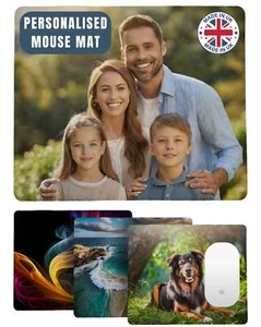 PERSONALISIERTES individuelles MOUSEMATTE Ihr Bild Computer Mauspad extra dicker Gummi - Bild 1 von 19