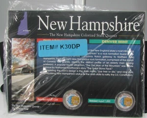 P & D Mints New Hampshire Quarter Set, American Colorized Statehood Collection - Bild 1 von 8