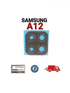 2 PCS VETRINO LENTE FOTOCAMERA POSTERIORE SAMSUNG GALAXY A12 NERO +BIADESIVO - Imagen 1 de 1