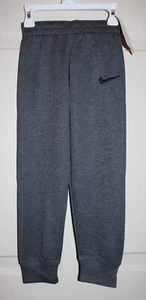 NWT Nike Dri-FIT Youth Boy's 6 or 7 Swoosh Dark Grey Heather Joggers 86F610 - Picture 1 of 3