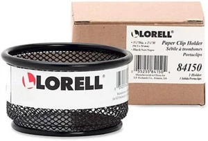Lorell Paper Clip Holder 3-3/4"x3-7/8" Black Mesh 84150 - Picture 1 of 6