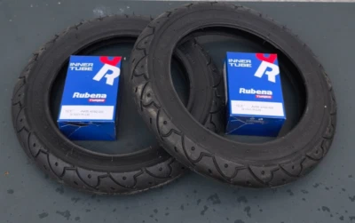 VEERUBBER + RUBENA 2 Mantel 12 1/2 x 2 1/4 62-203 2 x 12" Schlauch TR4 Kinderwagen Fahrrad RACING