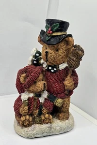 Vintage Christmas Bears Father & Son Holiday Figurines 5" Tall (1990's) - Picture 1 of 5