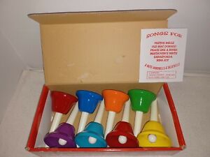 Kids Play Hand Bells Rhythm Band Educational Instruments musical set 8 handbells