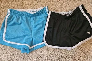 Girls Size 8 Justice Athletic Shorts Blue Black - Picture 1 of 1