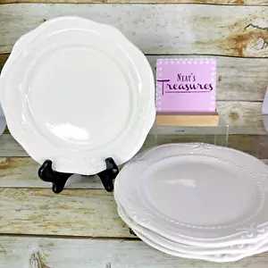 Southern Living GALLERY COLLECTION WEISS geprägt Fleur de Lys Mittagessen Teller Set 4 - Bild 1 von 21