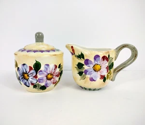 Juego de azúcar y crema Gibson Home Elite vintage susurro de flores silvestres pintado a mano - Imagen 1 de 12