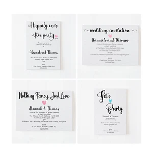 10 Wedding Invitations Evening Reception Invites Personalised & Handmade Simple - Picture 1 of 17