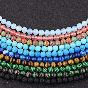 4mm 6mm 8mm 10mm Wholesale Natural Stone Round Spacer Making Loose Bead Bracelet - Picture 1 of 64