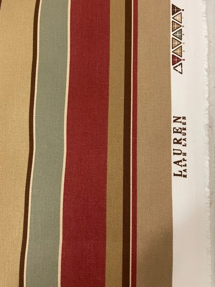 Ralph Lauren Upholstery Fabric French Country Stripes Christmas Home Decor Wow! - Image 1 of 2