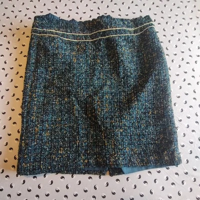 Юбка-карандаш rafaella синяя серая твидовая карьерная офисная женская размер 14 - Изображение 1 из 4