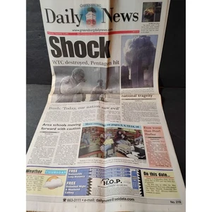 9/11 Newspaper Greensburg Daily News Sept 12 2001 WTC Pentagon Attack Small Town - Picture 1 of 6