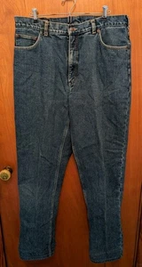 Land's End Savare Rigger Vintage Men's Flannel Lined Denim Jeans 90s 38x32 - Picture 1 of 8