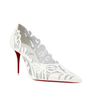 Christian Louboutin Bridal Apostropha Petunia Patent Leather White Size 40 New - Picture 1 of 6