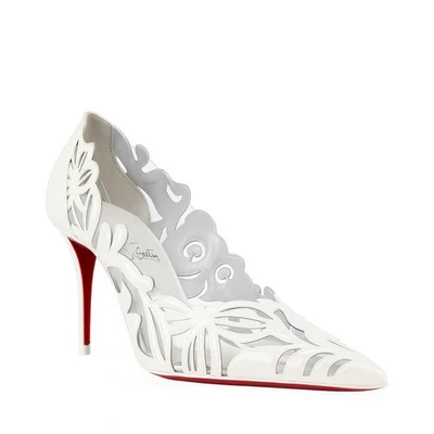 Christian Louboutin Bridal Apostropha Petunia Patent Leather White Size 40 New - Image 1 of 4