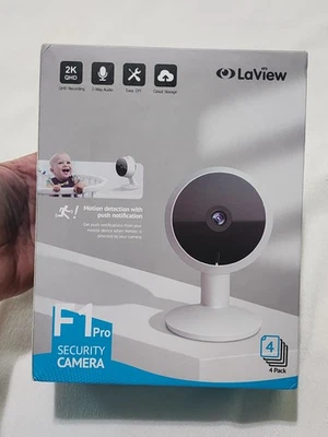 LaView F1 Pro Security Camera 4 PACK 1080P (LV-PWF-1-4PK) - White NEW - Image 1 of 4