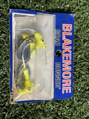 Señuelos Blakemore Road Runner Nuevo de Lote Antiguo Paquete de 2 Cabezas Chartreuse De Colección EE. UU. Foto 1 de 2