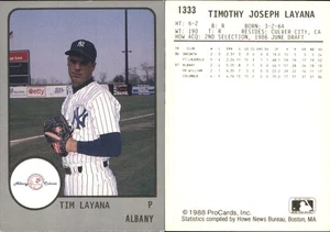 Tim Layana 1988 ProCards #1333 RC Card *AutographDen* Albany-Colonie Yankees - Picture 1 of 1