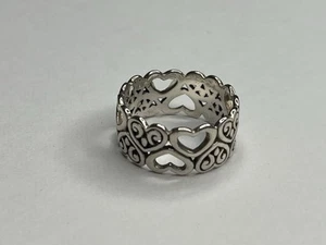 ATI Sterling 925 Silber Multi Herz Bandring Größe 8,5 - Bild 1 von 11