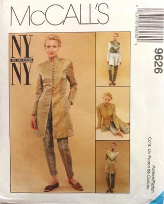1998 Lined Nehru Jacket Vest Pants Sewing Pattern Size 16 McCall's 9626 OOP New - Image 1 of 2