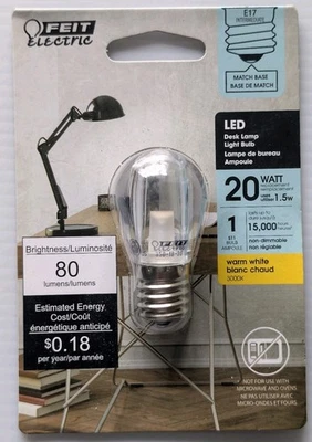Feit Electric 20W Equivalent LED Bulb | Intermediate E17 Base | Bright White 300 - Image 1 of 2