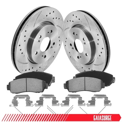 296mm Front Disc Brake Rotors + Ceramic Brake Pads for 2007 - 2016 Honda CR-V - Imagem 1 de 4