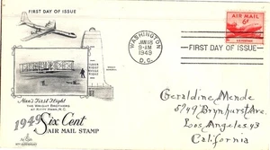 Wright Brothers First Day of Flight Jan 18m, 1949 Mail Cover FDC - Picture 1 of 1