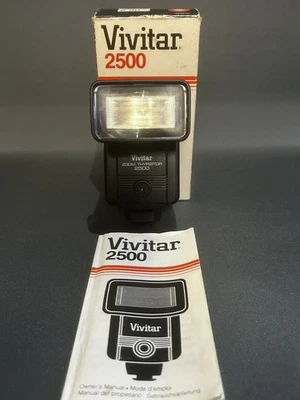 Vivitar 2500 Zoom – Boxed with Diffuser, Lead & Manual – Vintage Flash - Image 1 of 4