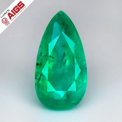 💎 CERTIFICADO AIGS Grande 10.36ct Natural Vivo Verde Esmeralda Brasil - Hermosa Gema Foto 1 de 4
