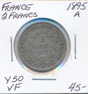 France 2 Francs 1895 A Y50 - VF - Picture 1 of 2