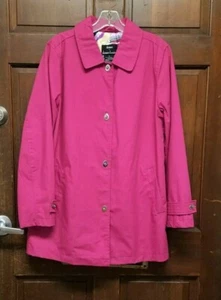 DENNIS BASSO Womens Pink Magenta Water Repellant Jacket Printed Lining Size M - Picture 1 of 6