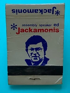Vintage Streichholzheftchen-Versammlung Sprecher: Ed Jackamonis Democratic State Rep. Wisconsin - Bild 1 von 5