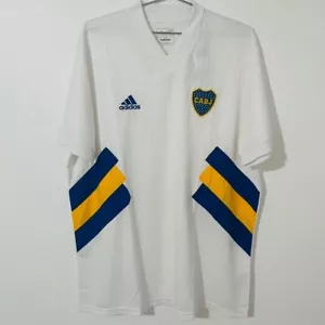 Adidas Boca Juniors Icon 2022 White & Blue Jersey Men Large Loosen Fit Brand New - Picture 1 of 5