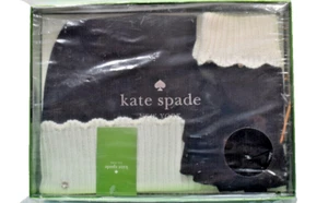Kate Spade New York Colorblock Scallop Beanie Hat and Glove Set New in Box! - Picture 1 of 3