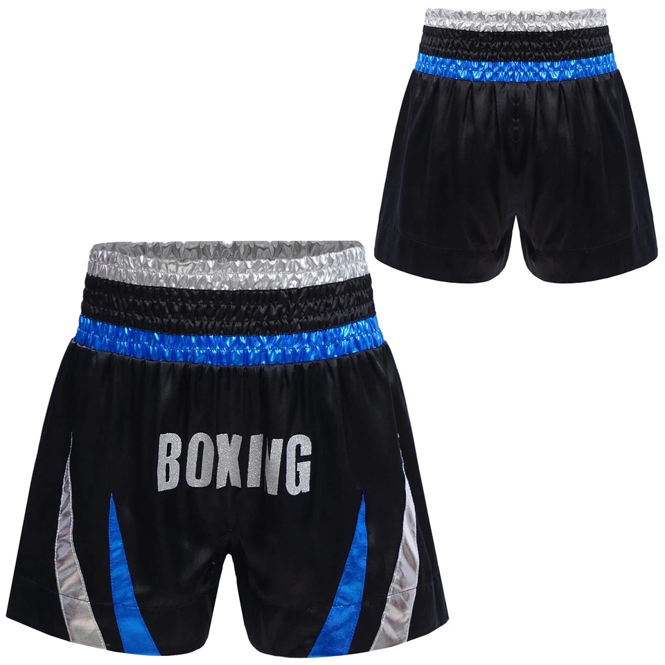 Pantalones cortos de boxeo de Muay Thai para niños Pantalones de lucha de kickboxing Pantalones de entrenamiento de entrenamiento Foto 1 de 1