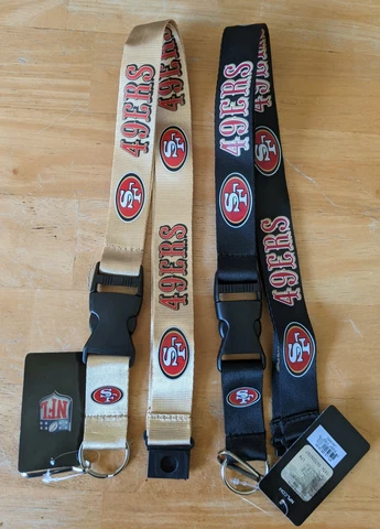 NFL San Francisco 49ers Lanyard Key Ring Keychain ID Holder Clip Cover