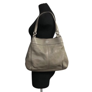 coach gray leather handbag