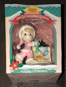 Precious Moments Ornament Winter Wonderland Child Stocking Fireplace VTG 1996 - Picture 1 of 4