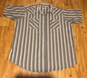 Ely Cattleman Big Man Pearl Snap Shirt Größe 2X grau gestreift. - Bild 1 von 11