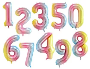 16""40"" Regenbogenzahl Folienballons 30. 40. Geburtstag 1. Jahrestag PartyBaloonUK - Bild 1 von 16