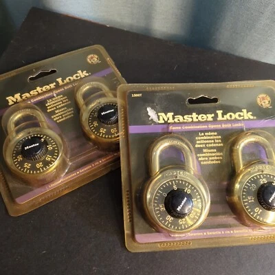 Master Lock #1500T Two 2 Packs Each Pack Has Same Combination New Old Stock - Image 1 of 4