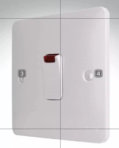 Hager WMDP84N 20A zweipoliger Schalter mit LED-Anzeige - Bild 1 von 1