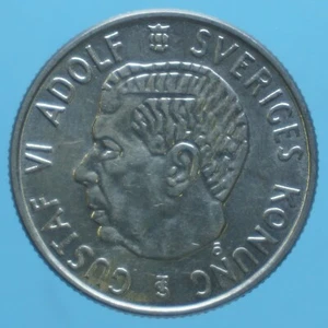 SVEZIA GUSTAVO VI 2 KRONOR 1954 ARGENTO SILVER COIN FDC CURRENCY COLLEZIONE - Imagen 1 de 2