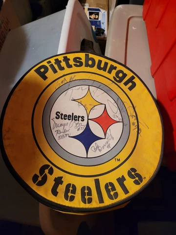 Rare Vintage Pittsburgh Steelers picnic carry bag set plates/utensils/signed top Cover