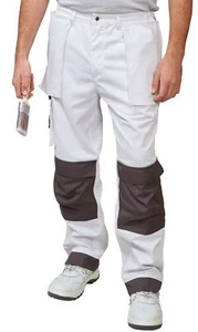 Prodec Advance Work Trousers Pants White Grey Painters Decorators Multipocket - Picture 1 of 10