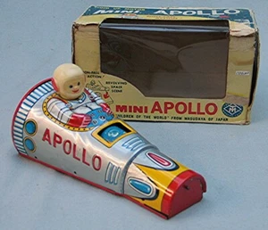 Vintage Tin Wind-Up Apollo Space Toy -- Excellent in the Box - Picture 1 of 1